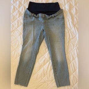 Old Navy Rockstar Light Blue Super Skinny Maternity Jeans - Full Panel Size 16